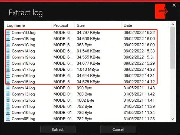 NewTrasdata Extract log file